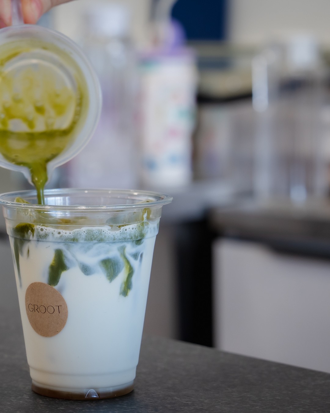 Iced matcha latte